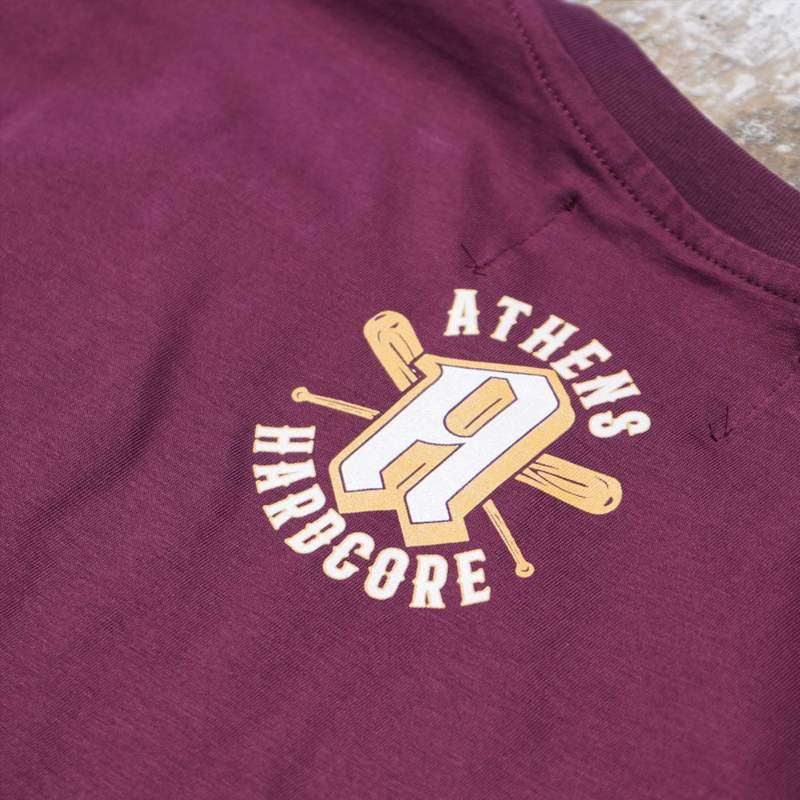 Athens Hardcore baseball athens tshirt - bordeaux